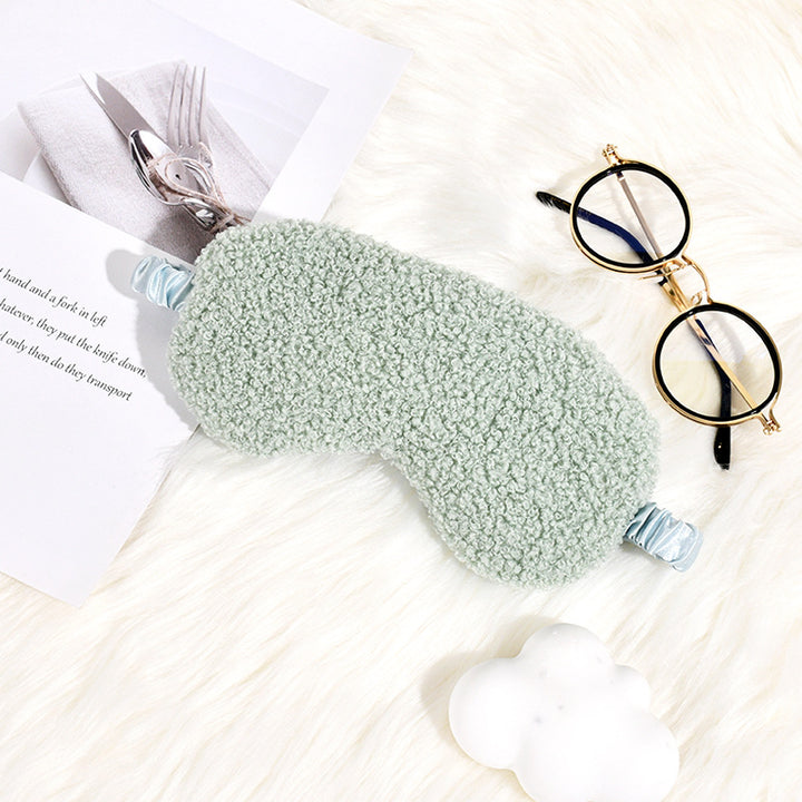 Women's cuddly thermo sleep mask made of teddy fleece with adjustable satin band Stornfield
