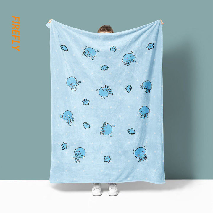 Playful Jellyfish-Themed Fleece Blanket