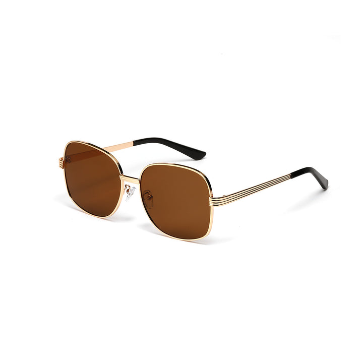 Ladies fashionable angular sunglasses with luxurious golden frame Stornfield