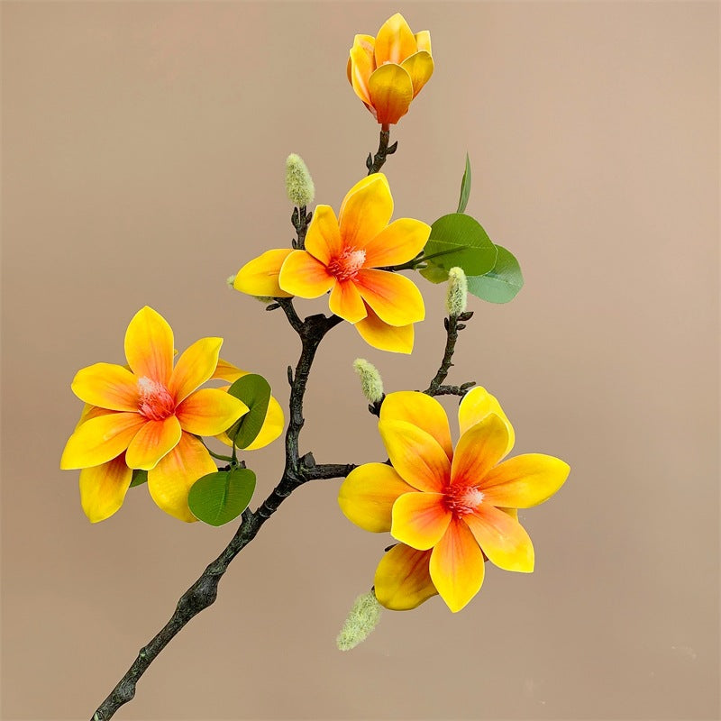 Decorative Artificial Magnolia Arrangement for Home Display