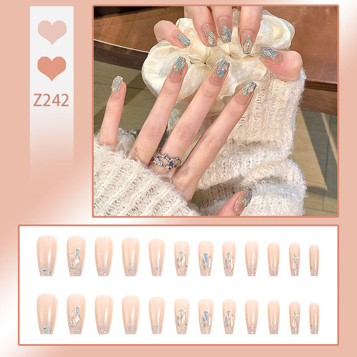 Glamorous artificial nail set with luxurious glitter elements Stornfield