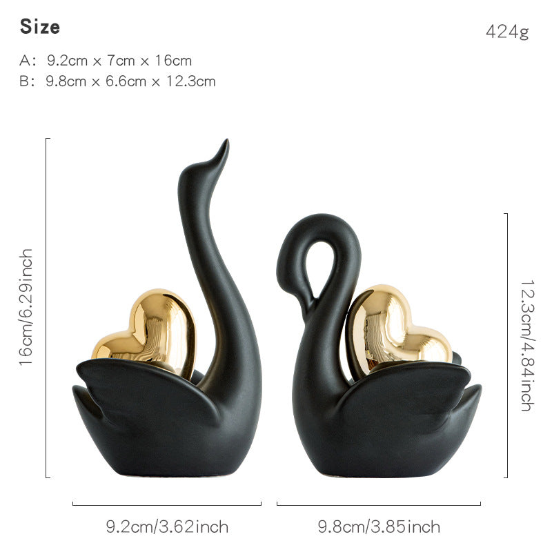 Elegant and romantic swans decorative figure Stornfield