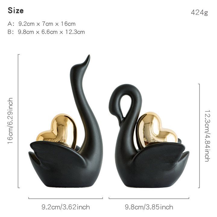Elegant and romantic swans decorative figure Stornfield