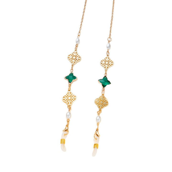Elegant Gemstone and Pearl Eyewear Chain Stornfield