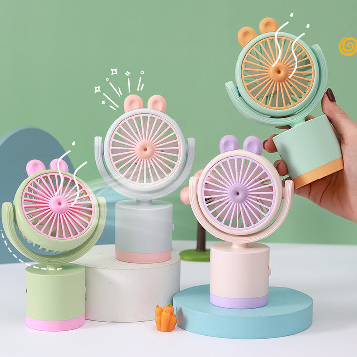 Women's Portable Hand Fan with Cute Animal Ear Design Stornfield
