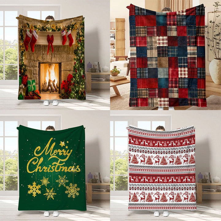 Holiday-Themed Fleece Throw Blanket
