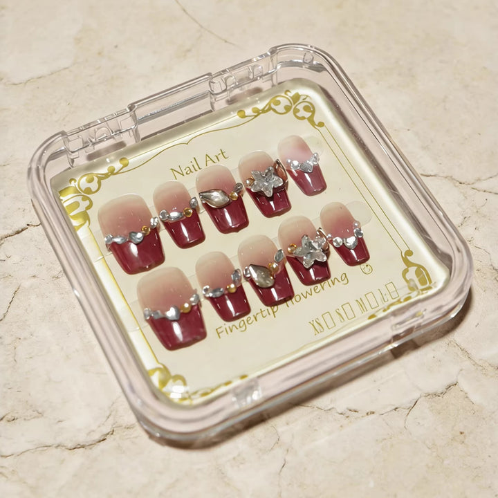 Decorative Rhinestone-Embellished Press-On Nail Tips Stornfield