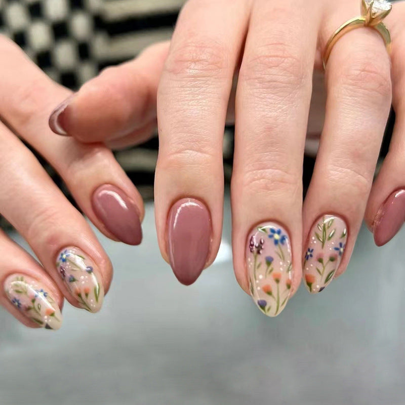 Artistic Floral Press-On Nail Art Stornfield