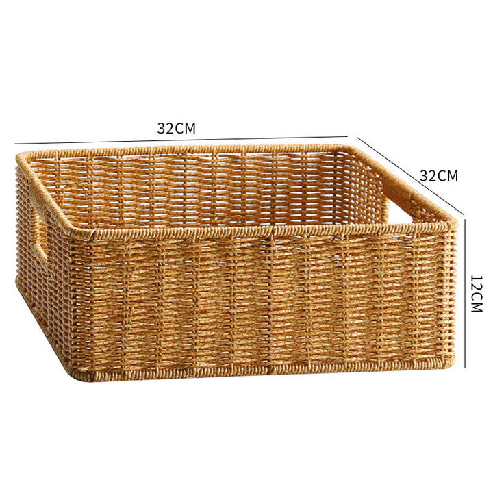 Handwoven Rectangular Storage Basket with Cut-Out Handles Stornfield