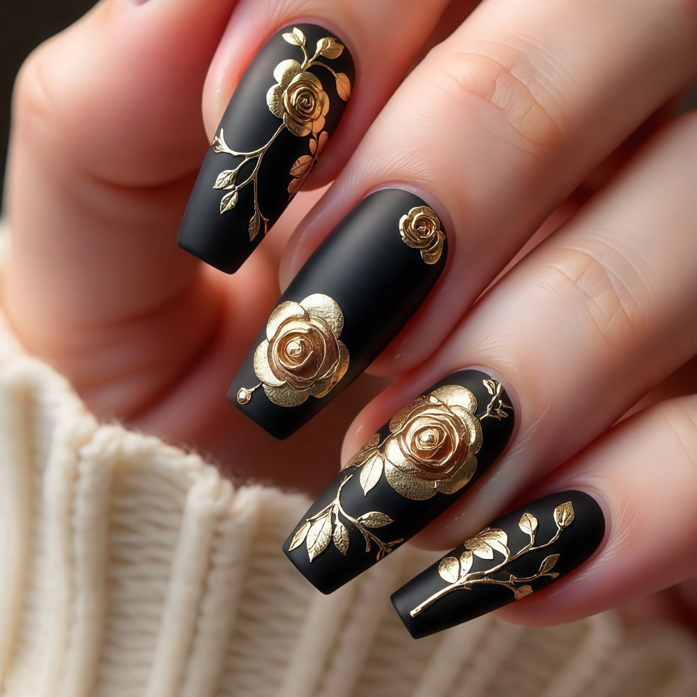 Artful nail tips with floral accents Stornfield