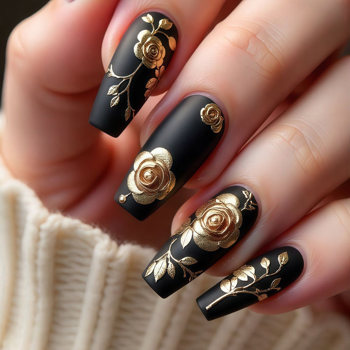 Artful nail tips with floral accents Stornfield