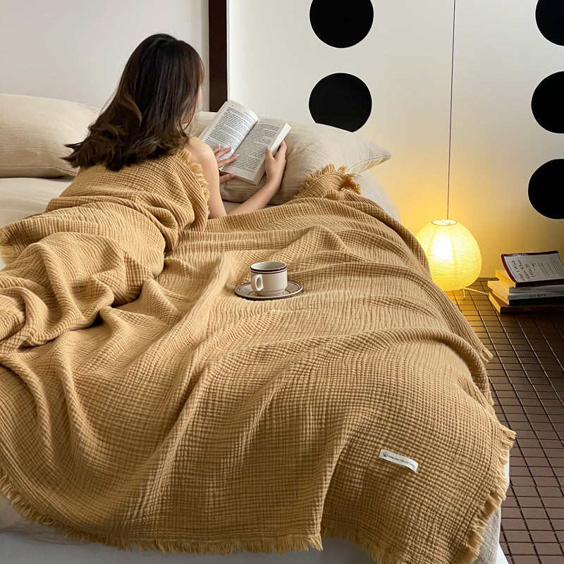 Cozy Waffle Knit Throw Blanket