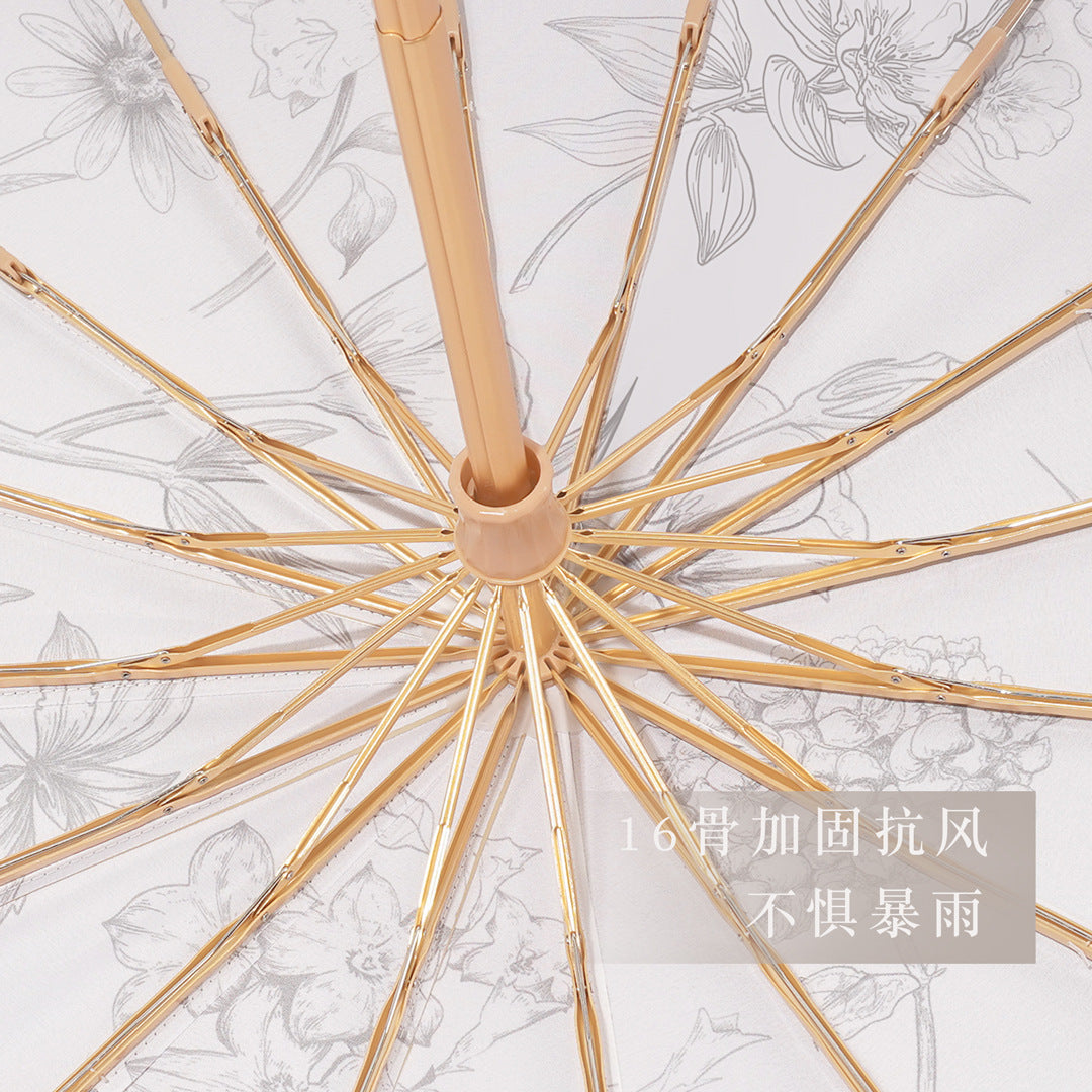 Ladies elegant folding umbrella with floral patterns Stornfield