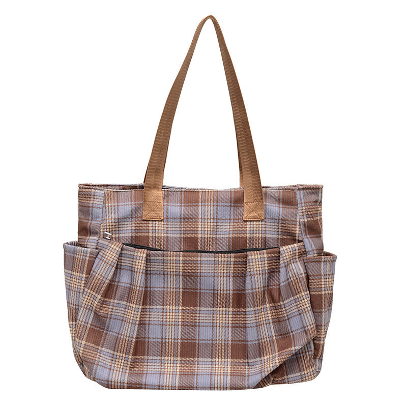WoSpacious Plaid Utility Tote Bag Stornfield