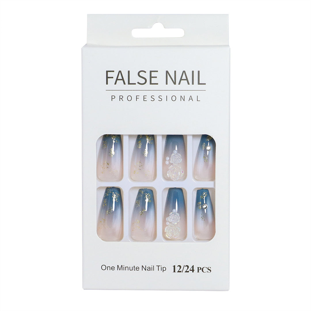 Decorative Press-On Nail Set with 3D Accents Stornfield