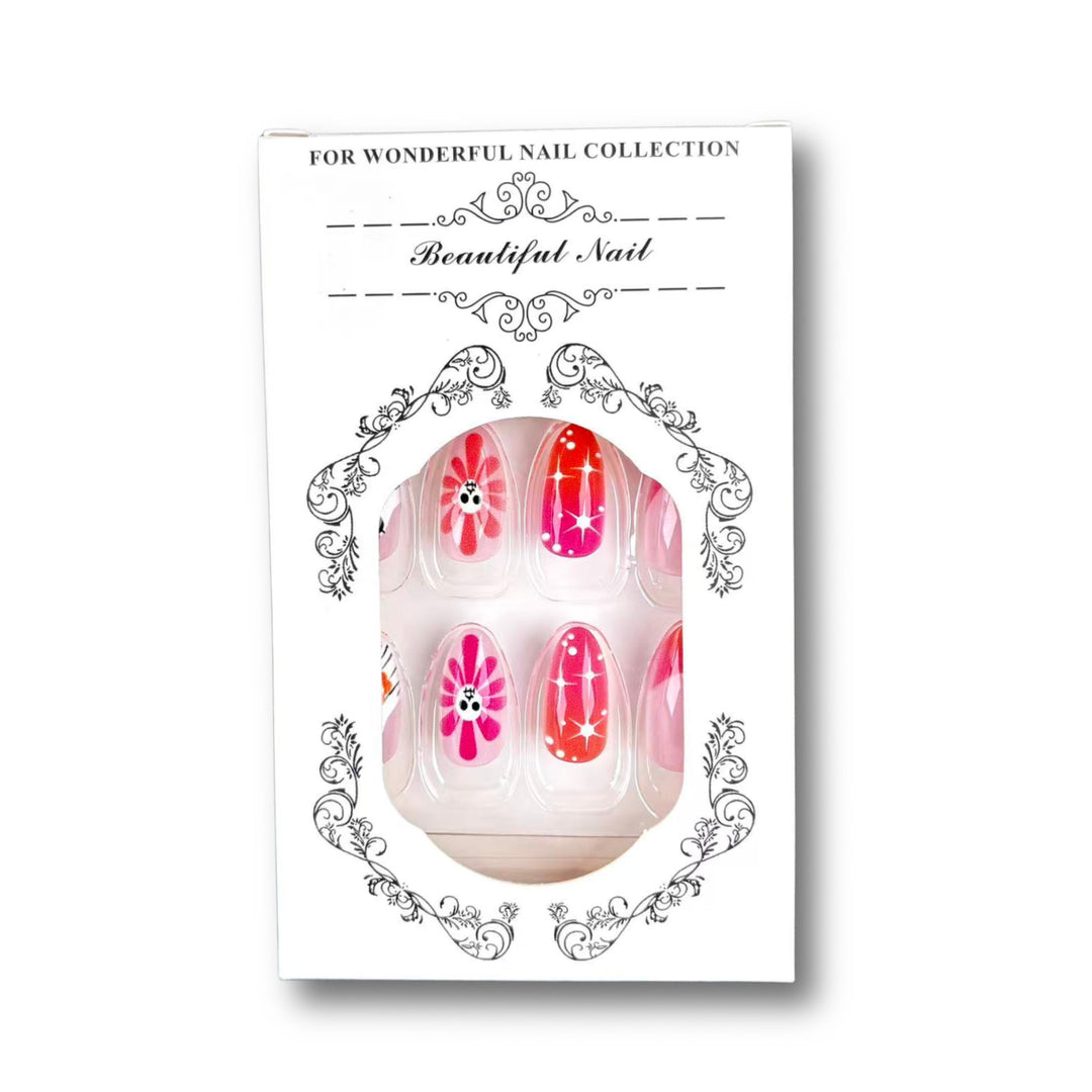 Artistic Floral Print Press-On Nails
