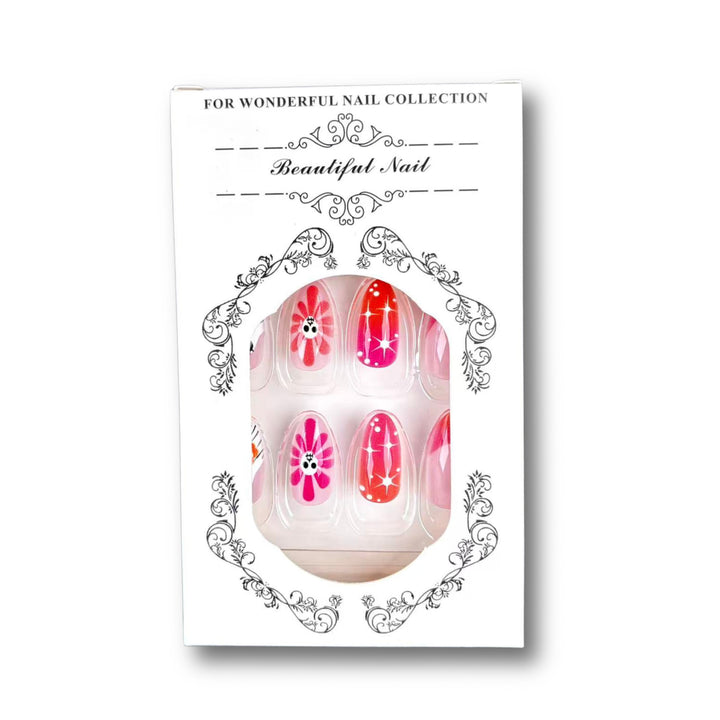 Artistic Floral Print Press-On Nails