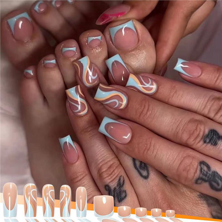 Artistic Swirl Design Press-On Nails Stornfield