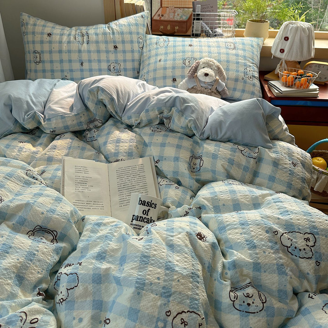 Playful Cartoon Dog Themed Bedding Set