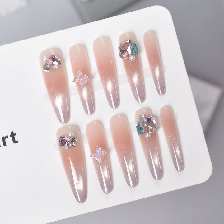 Premium Ombre Glitter Press-On Nail Set Stornfield