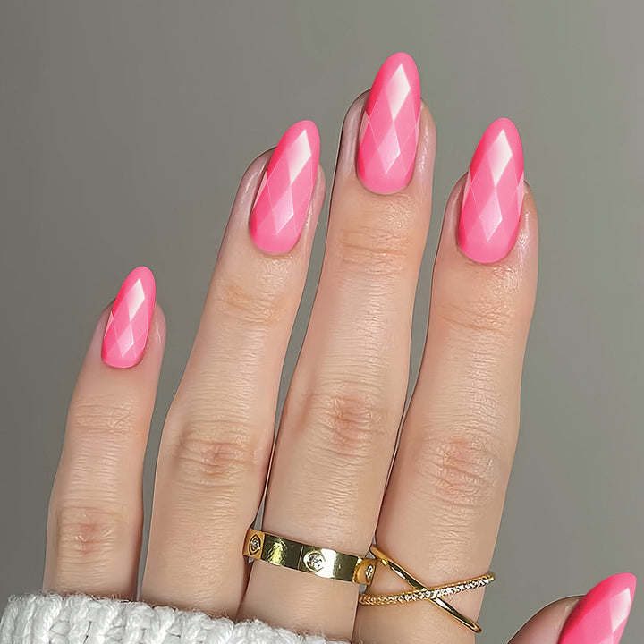 Premium Glossy Diamond-Shaped Press-On Nails Stornfield