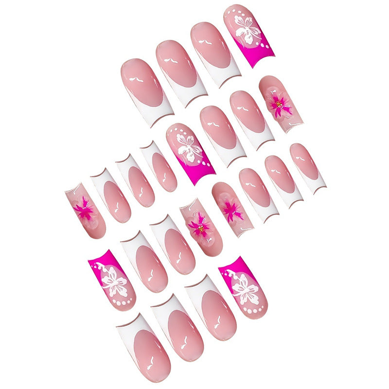 Floral Accent Decorative Press-On Nails Stornfield