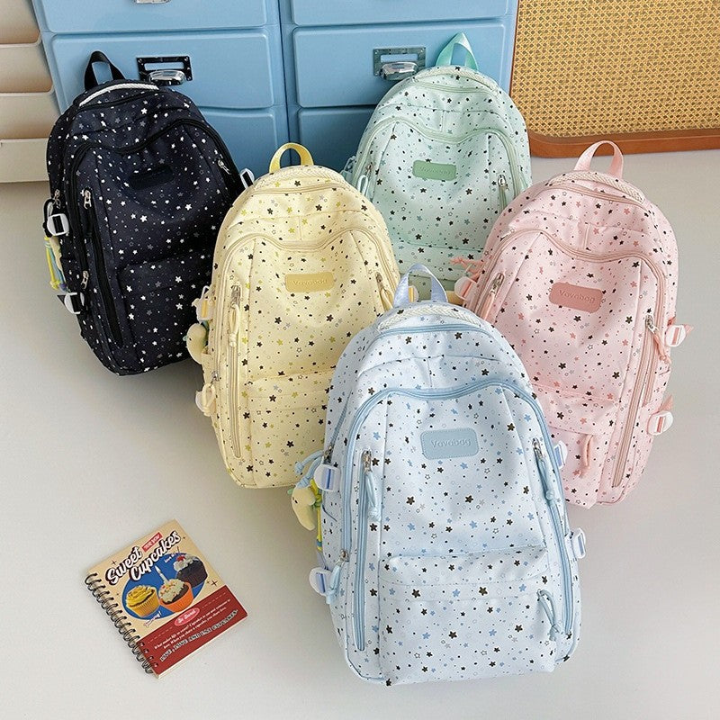 Star-Print Multi-Pocket Backpack Stornfield