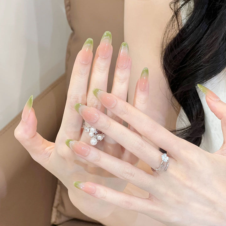 Elegantly Curved Ombre Press-On Nail Set Stornfield
