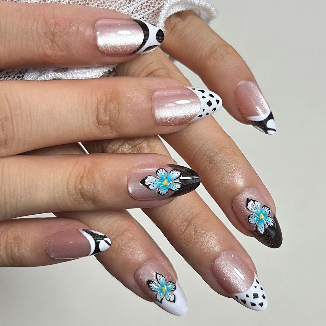 Artistic Floral Press-On Nail Set Stornfield