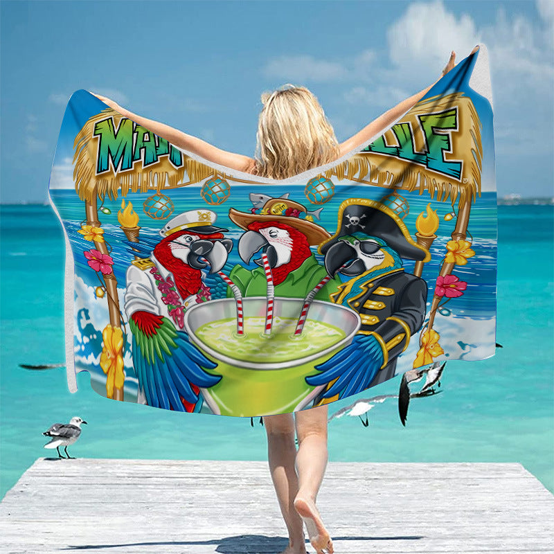 Beach towel with vibrant tropical motif Stornfield