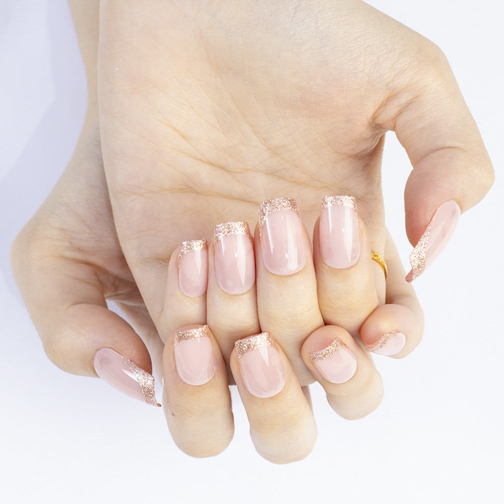 Glamorous artificial nails with glitter French tip Stornfield