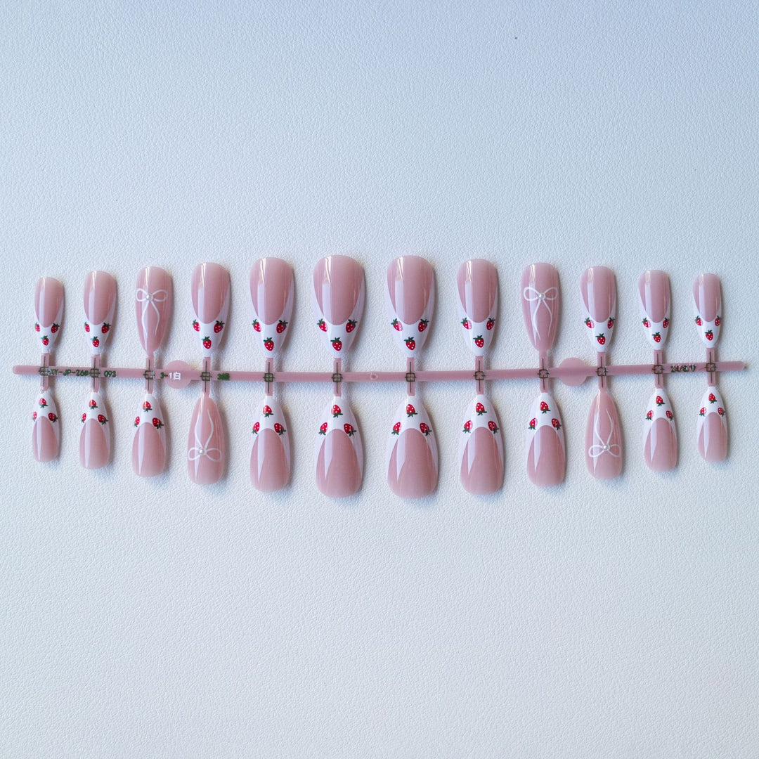 Strawberry Design Acrylic Nail Art Set