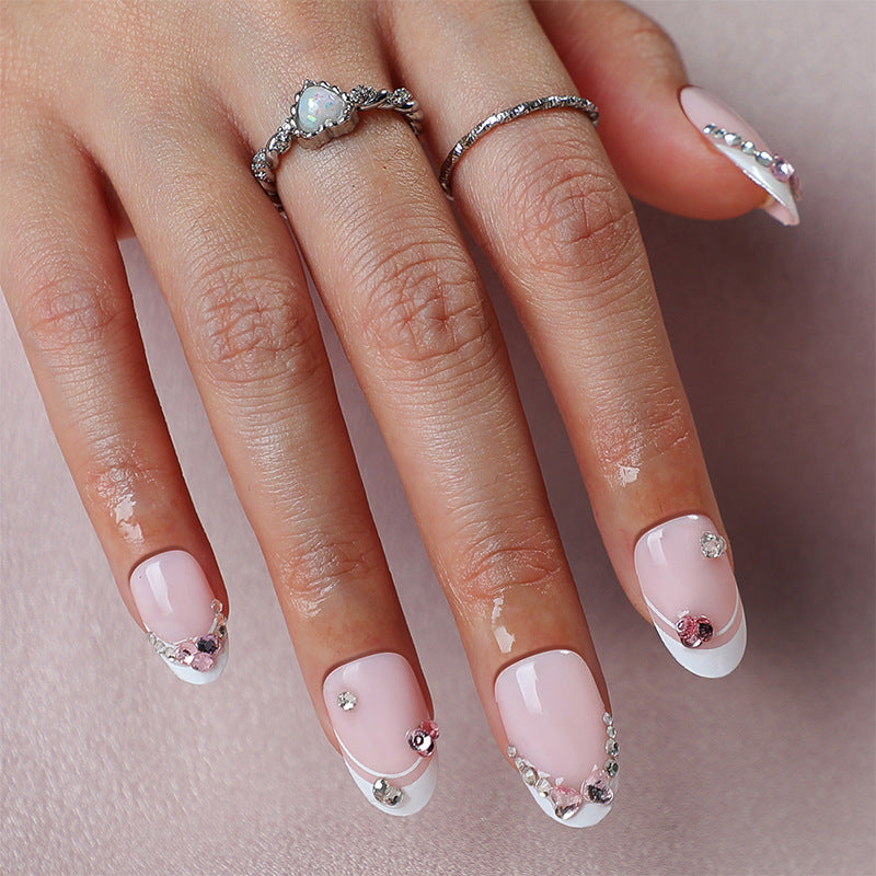 Glamorous Rhinestone-Embellished Press-On Nail Set Stornfield