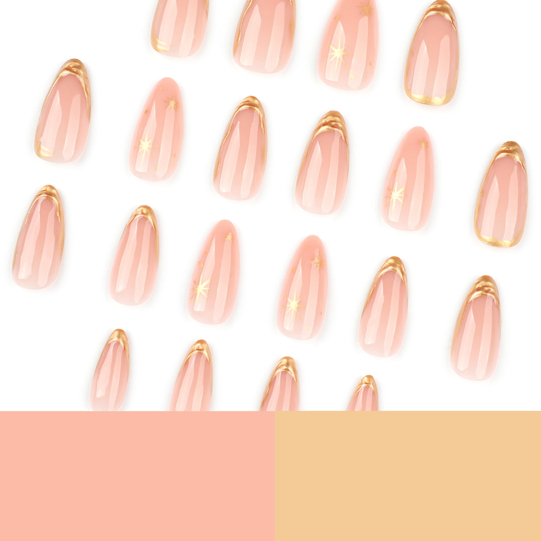 Glamorous stiletto nails with golden accents Stornfield