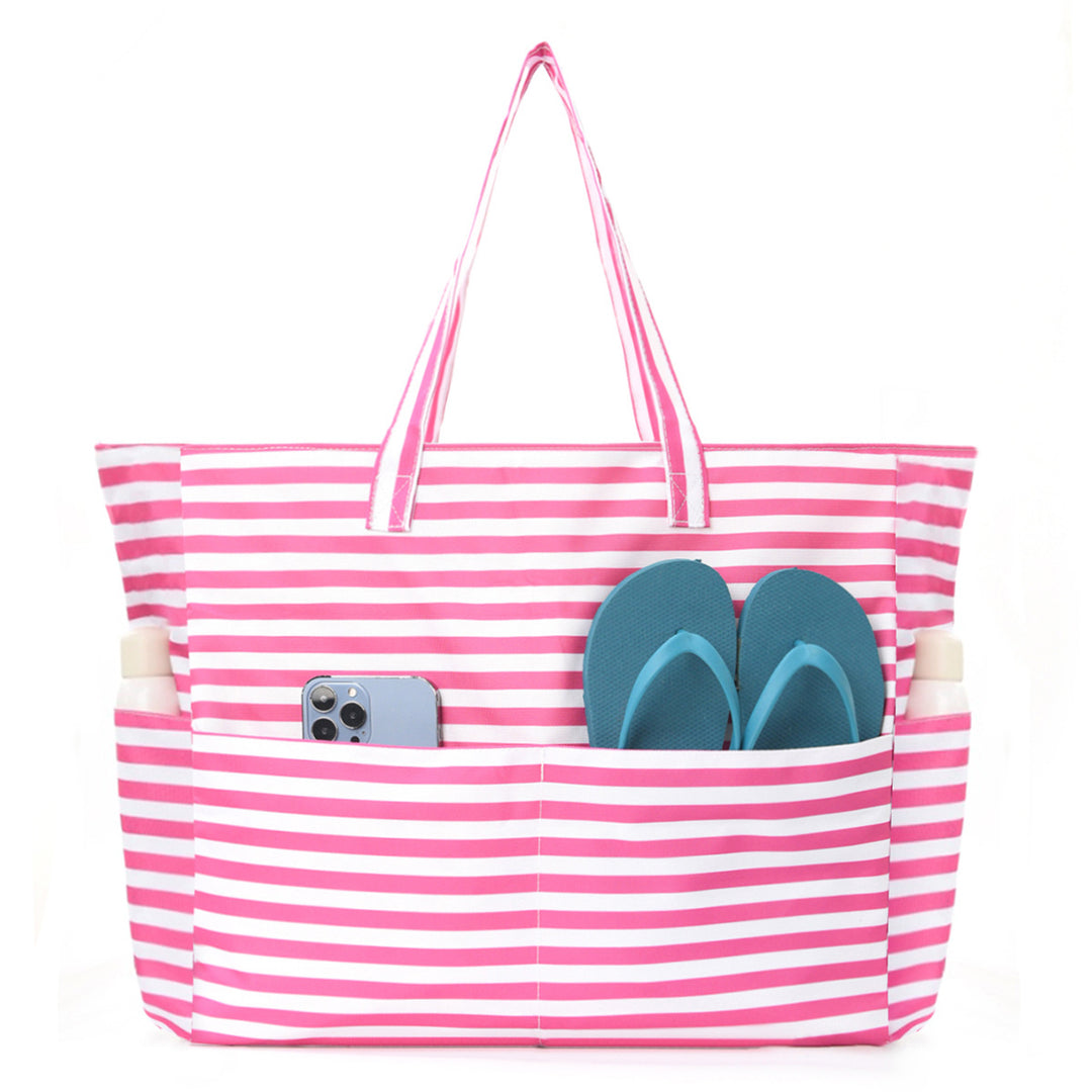 Spacious and Stylish Shopping Bag with Striped Pattern Stornfield