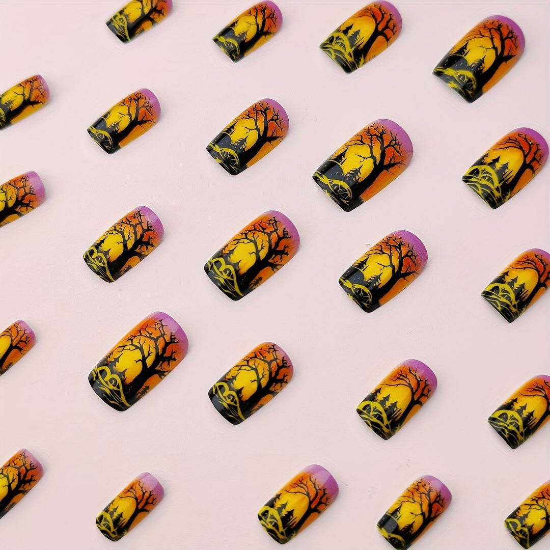 Artificial nails with winter dried flower design Stornfield