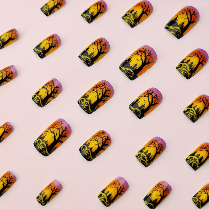 Artificial nails with winter dried flower design Stornfield