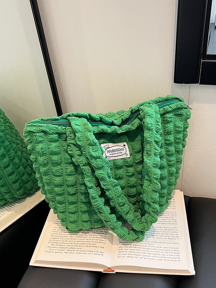 Textured Fabric Shoulder Bag