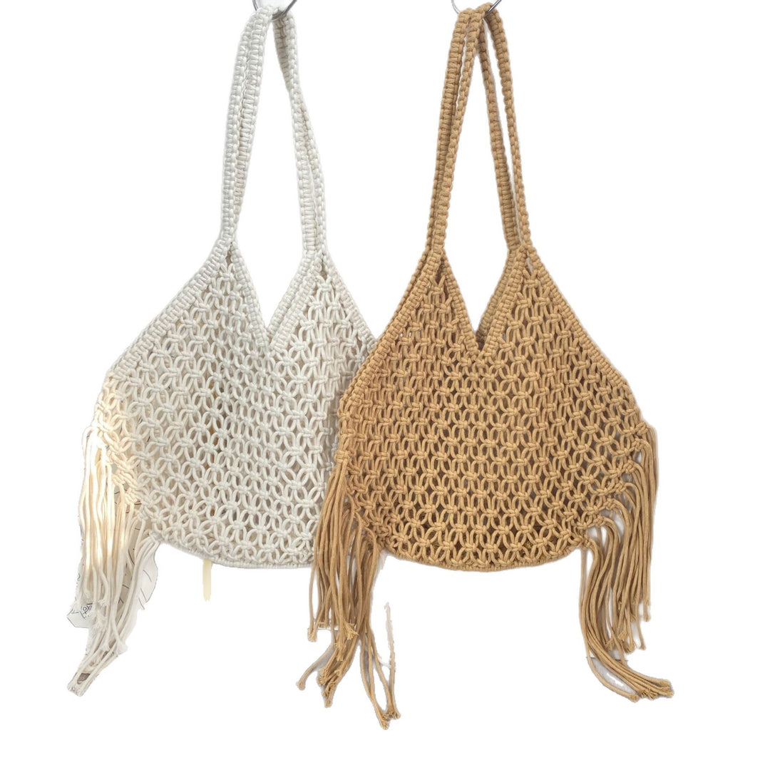 Macrame shoulder bag with fringes Stornfield