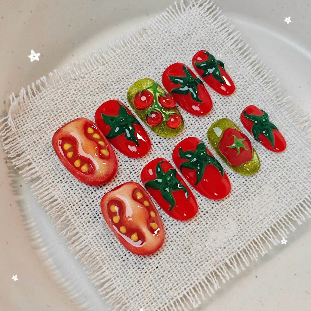 Creative Vegetable-Themed Press-On Nails