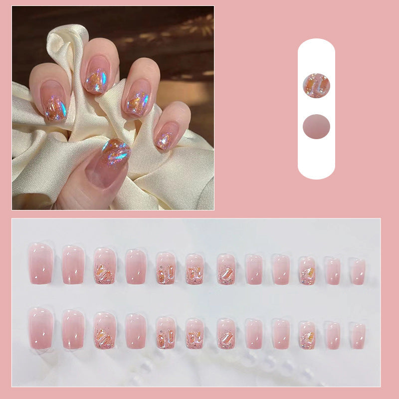 Glitter and gradient design artificial nails Stornfield