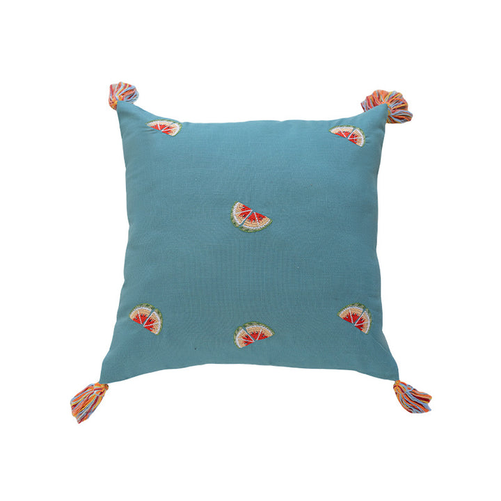 Embroidered Pineapple Accent Pillow