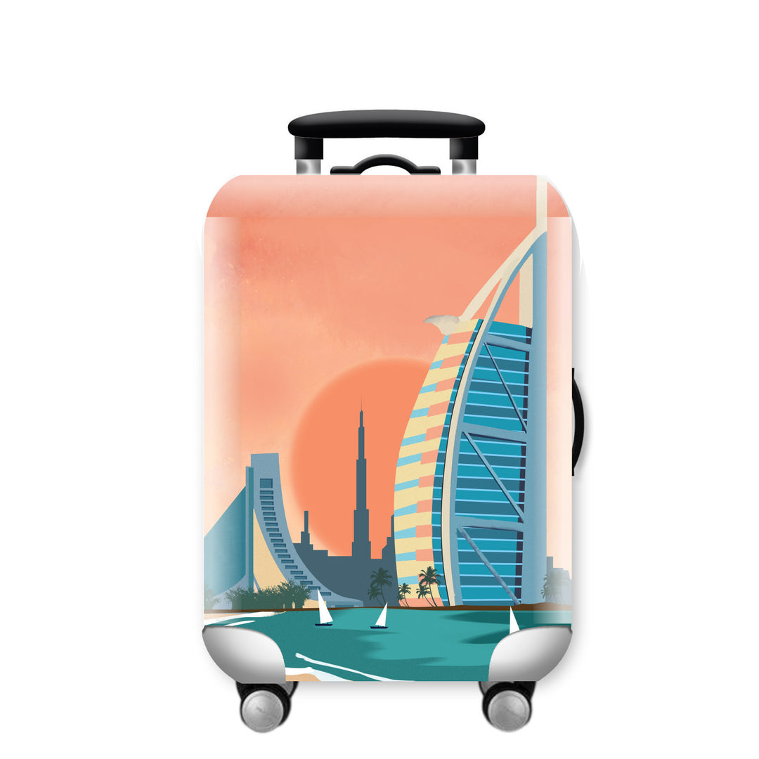 Women Hard Shell Suitcase with Urban Skyline Motif Stornfield