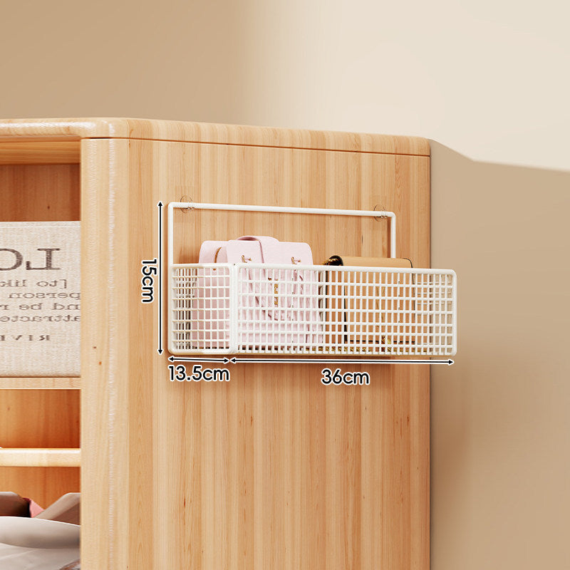 Over-Door Four-Tier Metal Mesh Hanging Storage Organizer with Integrated Hooks