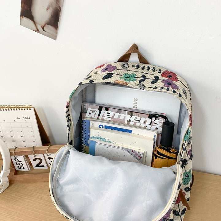 Floral Patterned Canvas Backpack Stornfield