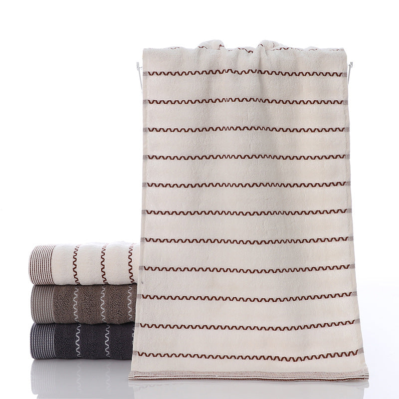 Ladies terry bath towel with modern stripes Stornfield