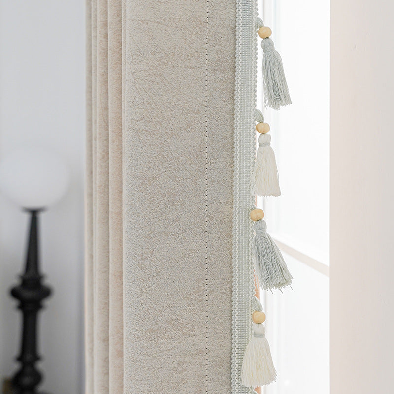 Decorative curtain with tassel trim Stornfield