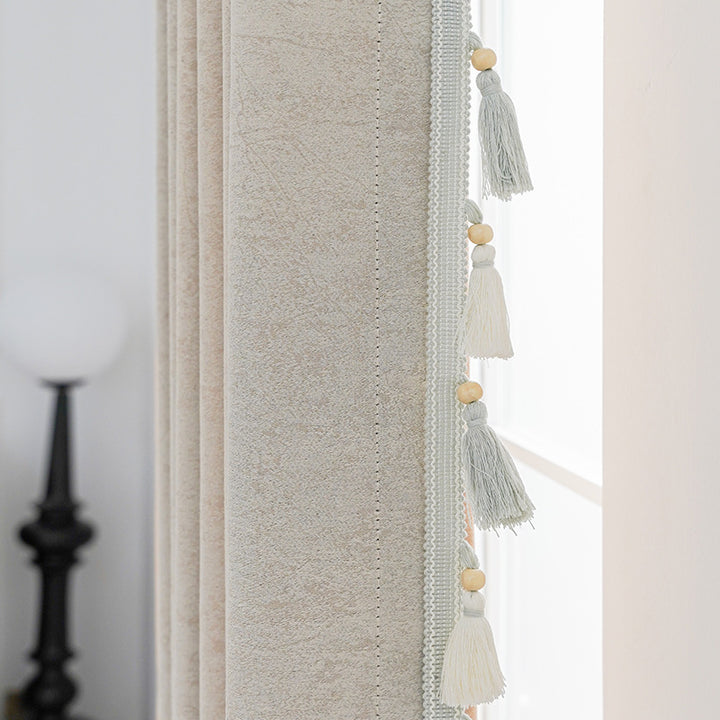 Decorative curtain with tassel trim Stornfield