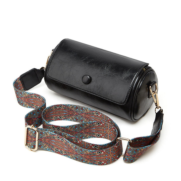 Stylish Round Leather Crossbody Bag