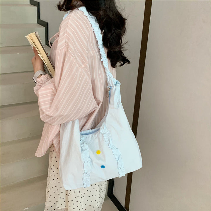 Ruffled Handmade Shoulder Bag
